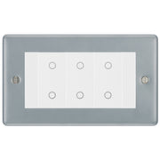 BG Metal Clad 3 Gang Light Switch Triple Master Touch Dimmer - White Insert