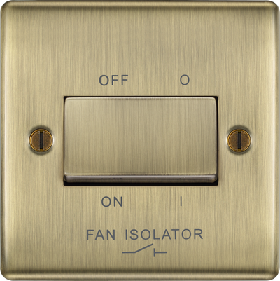 BG Nexus Antique Brass Fan Isolator Switch Triple Pole NAB15 by British General (BG-NAB15-1)