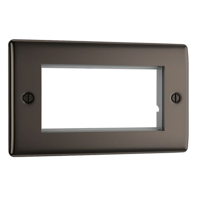 BG Nexus Black Nickel 4G Euro Plate with 2X USB-A Dual Chargers – Black Insert