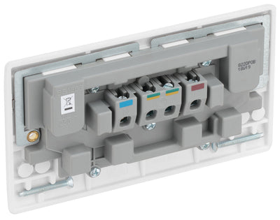 BG 822DPOB Moulded Round Edge | White | 13A DP Double Socket + Outboard Rockers by British General (BG-822DPOB)