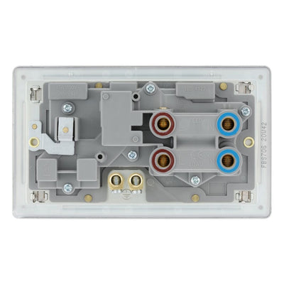 BG Screwless Brushed Steel 45 Amp Cooker Control Unit c/w Neon FBS70G with 25mm Steel Back Box