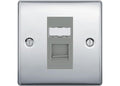 BG Nexus Metal Polished Chrome 1 Gang RJ45 Data Socket NPCRJ451 Grey Insert