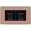 BG Evolve Polished Copper 4G Faceplate with 45W USB A+C Charger Modules – Black Insert