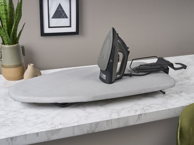 Corby Sutton Table Top Ironing Centre in Light Grey with 1600W Steam Iron (Y-879) - UK Plug