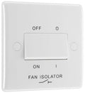 BG 815 Moulded Round Edge | White | 1 Gang 10AX 3 Pole Fan Isolator Switch
