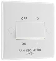 BG 815 Moulded Round Edge | White | 1 Gang 10AX 3 Pole Fan Isolator Switch by British General (BG-815)