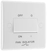 BG 815 Moulded Round Edge | White | 1 Gang 10AX 3 Pole Fan Isolator Switch by British General (BG-815)