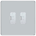 BG Screwless Polished Chrome 2 Gang Unswitched Fused Spur 13 Amp Connection Unit