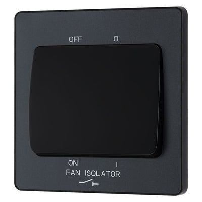 BG Evolve Matt Grey 10A 3 Pole Fan Isolator PCDMG15B with 25mm Steel Back Box