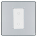 BG Nexus Screwless Polished Chrome Single Master Touch Dimmer Switch White Insert FPCTDM1W
