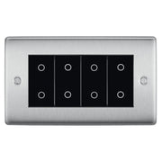 BG Nexus Brushed Steel Quad Master Touch Dimmer Switch Black Inserts NBSTDM4B by British General (BG-NBSTDM4B)