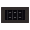 BG Nexus Screwless Black Nickel Triple Secondary Touch Dimmer Switch Black Inserts FBNTDS3B