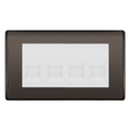 BG Nexus Black Nickel 4 Gang Secondary Telephone Socket, Screw Terminal - White Insert