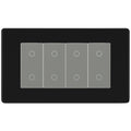 BG Nexus Screwless Matt Black Quad Secondary Touch Dimmer Switch Grey Inserts FFBTDS4G