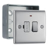 BG Nexus Brushed Steel 13A Neon Switched Fused Connection Unit & Surface Pattress Back Box by British General (BG-NBS52+MC501)