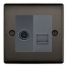 BG Nexus Black Nickel TV Aerial & Master Telephone Socket - Grey Insert by British General