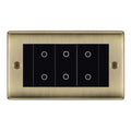 BG Nexus Antique Brass Triple Secondary Touch Dimmer Switch - Black Insert