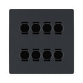 BG Evolve Matt Grey 8 Gang Trailing Edge LED Dimmer Light Switch 2 Way Custom Switch