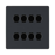 BG Evolve Matt Grey 8 Gang Trailing Edge LED Dimmer Light Switch 2 Way Custom Switch by British General (Evolve-MG-CUSTOM-8GANG-8x-DIMMER-2WAY)