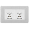 BG Evolve Brushed Steel 4G Faceplate with 45W USB A+C Charger Modules - White Insert by British General (BG-PCDBSEMR4W+EMUSBAC45W)