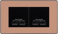 BG Evolve Polished Copper 4G Euro Plate with 2X USB-A Dual Chargers Black Insert