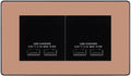 BG Evolve Polished Copper 4G Euro Plate with 2X USB-A Dual Chargers Black Insert