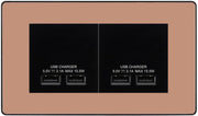 BG Evolve Polished Copper 4G Euro Plate with 2X USB-A Dual Chargers Black Insert by British General (BG-PCDCPEMR4B+EMUSB3B)