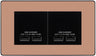 BG Evolve Polished Copper 4G Euro Plate with 2X USB-A Dual Chargers Black Insert by British General (BG-PCDCPEMR4B+EMUSB3B)