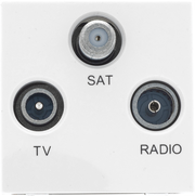 BG White EMTVFMSATW Triplexed TV/ FM DAB/ SAT TV Outlet Euro Module Satellite by British General (BG-EMTVFMSATW)