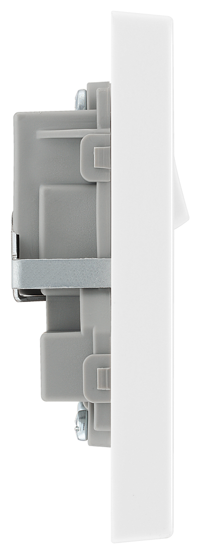 BG 926 Moulded Square Edge | White | 2 Gang 13A 1 Pole Neon Switched Socket by British General (BG-926)