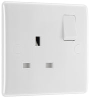 BG 821 Moulded Round Edge | White | 1 Gang 13A 1 Pole Switched Socket by British General (BG-821)
