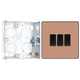 BG Evolve Polished Copper 3 Gang 20A 16AX 2 Way Light Switch PCDCP43B with 25mm Steel Back Box
