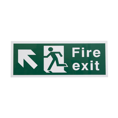 Extinguishers & Equipment: Plastic Fire Exit Signs - Self-Adhesive Arrow Down by Rainbow (SAFELINCS-RBRPSAWFED)