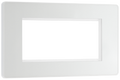 BG PCDCLEMR4W Pearlescent White Evolve 4 Euro Module Front Plate - White Insert