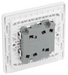  PCDCL42W Back - This Evolve pearlescent white 20A 16AX double light switch from British General can operate 2 different lights, whilst the 2 way switching allows a second switch to be added to the circuit to operate the same light from another location (e.g. at the top and bottom of the stairs).