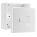 BG Nexus 13A 2 Pole Switched Fused Connection Unit & 50mm Pattress Back Box