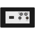 BG Screwless Matt Black 4G Faceplate with HDMI + TV/FM/SAT Module - White Insert