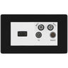 BG Screwless Matt Black 4G Faceplate with HDMI + TV/FM/SAT Module - White Insert by British General (BG-FFBEMR4-HDMI-TVFM2W)