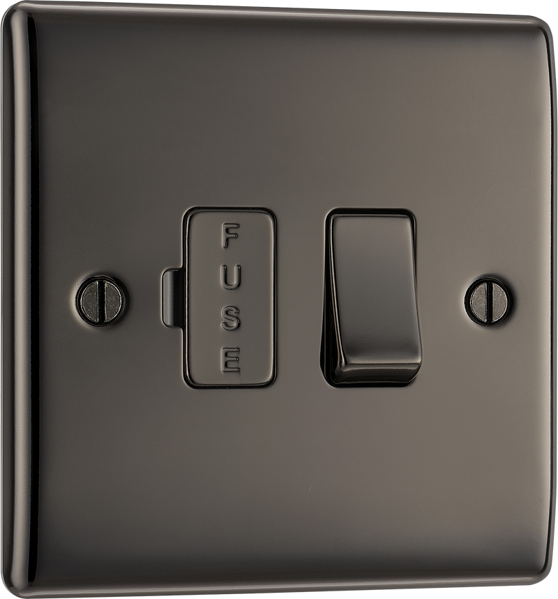 BG NBN50 Nexus Metal Black Nickel 13A Switched Fused Spur Unit