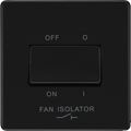 BG Nexus Flatplate Screwless Matt Black Fan Isolator Switch Triple Pole FFB15