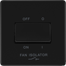 BG Nexus Flatplate Screwless Matt Black Fan Isolator Switch Triple Pole FFB15 by British General (BG-FFB15-1)