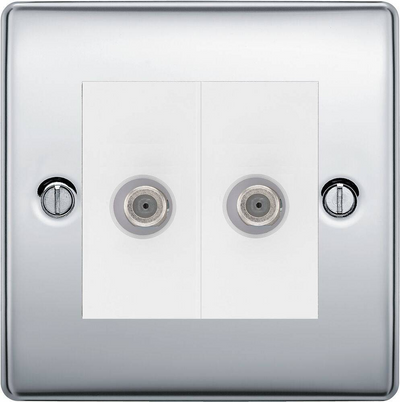 BG Nexus Metal Polished Chrome Double Satellite Socket NPC642W