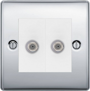 BG Nexus Metal Polished Chrome Double Satellite Socket NPC642W by British General (BG-NPC642W)