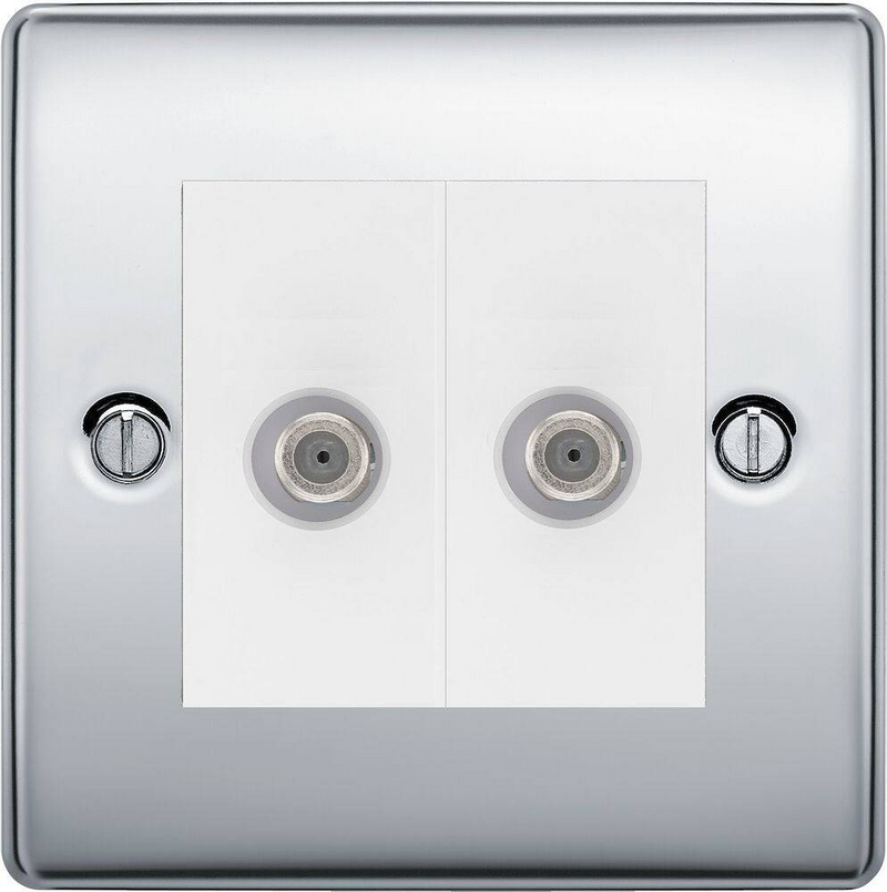 BG Nexus Metal Polished Chrome Double Satellite Socket NPC642W