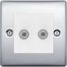 BG Nexus Metal Polished Chrome Double Satellite Socket NPC642W by British General (BG-NPC642W)