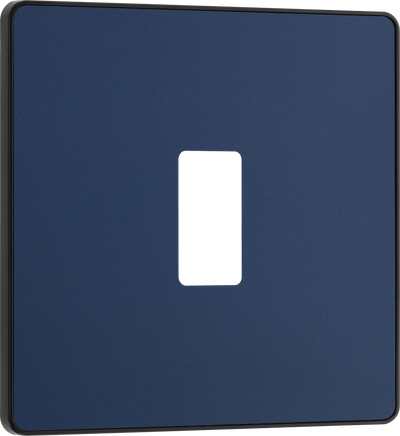 BG RPCDDB1B Evolve Grid Matt Blue 1 Module Square Front Plate - Black Trim