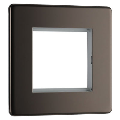 BG Black Nickel 45W USB Wall Socket Euro Module USB-A & C - Black Insert