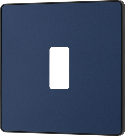 BG RPCDDB1B Evolve Grid Matt Blue 1 Module Square Front Plate - Black Trim