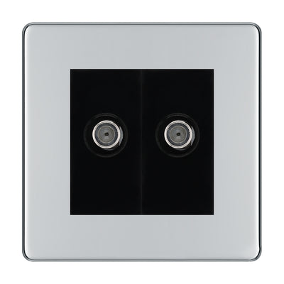 BG Screwless Polished Chrome Double Satellite Socket FPC642B by British General (BG-FPC642B)