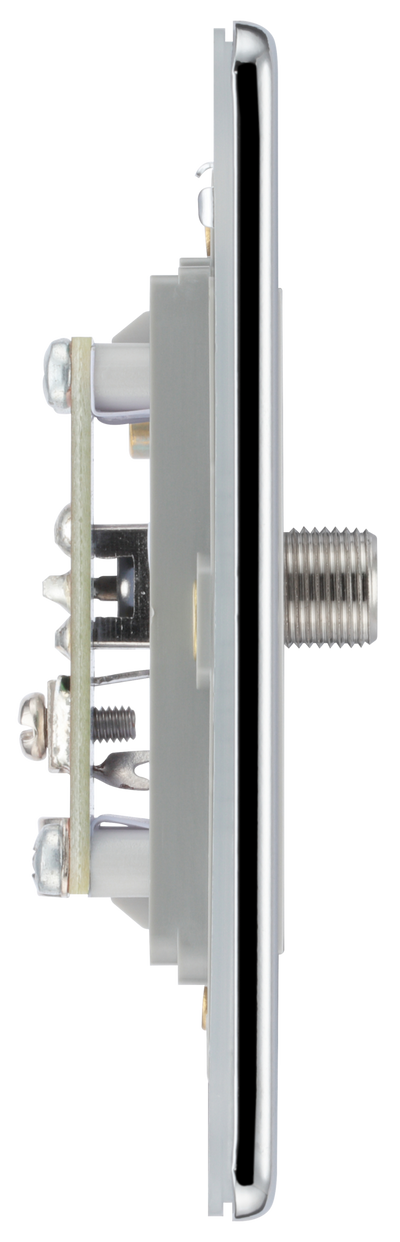 BG FPC64 Nexus Screwless Flat-Plate Satellite Socket, 1 Gang Polished Chrome